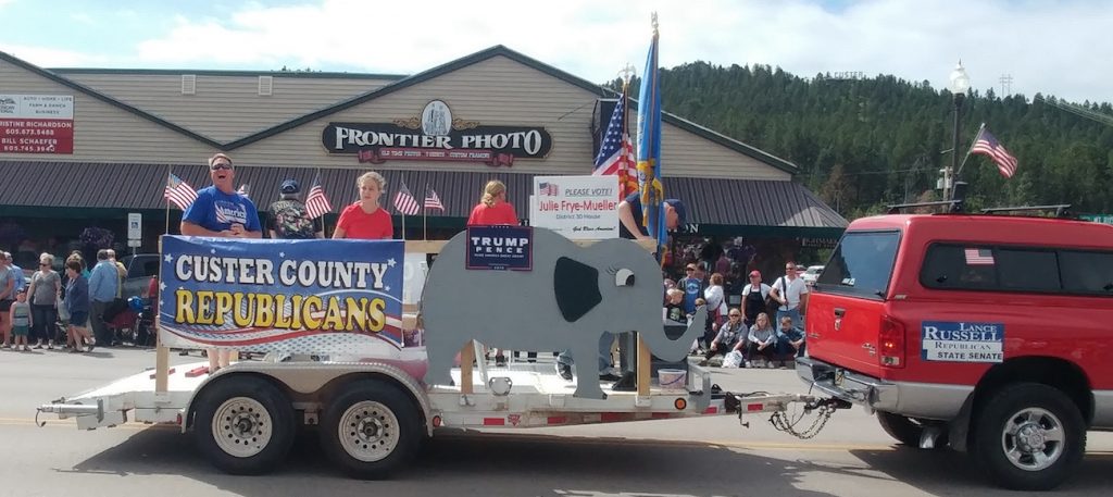 Custer GOP parade entry, Custer, SD, 2019.07.20. Photo by TW Uecker.