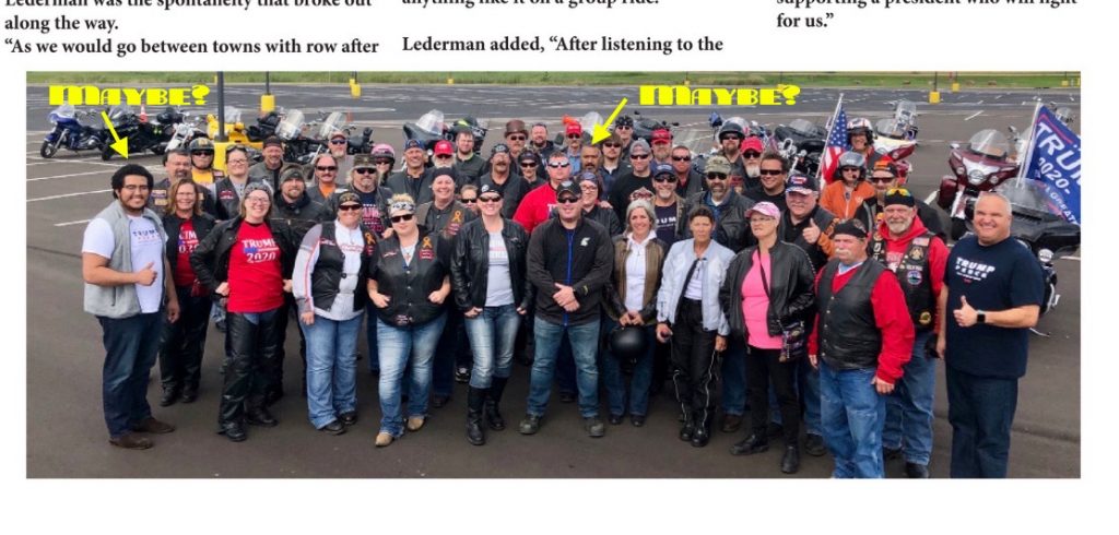 Diverse SDGOP bikers for Trump, screen cap, SDGOP newsletter, October 2019, p. 4.