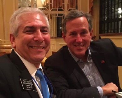 Rep. Fred Deutsch and Rick Santorum, both unhealthily obsessed with what's in other people's pants. Facebook photo, 2019.10.10.