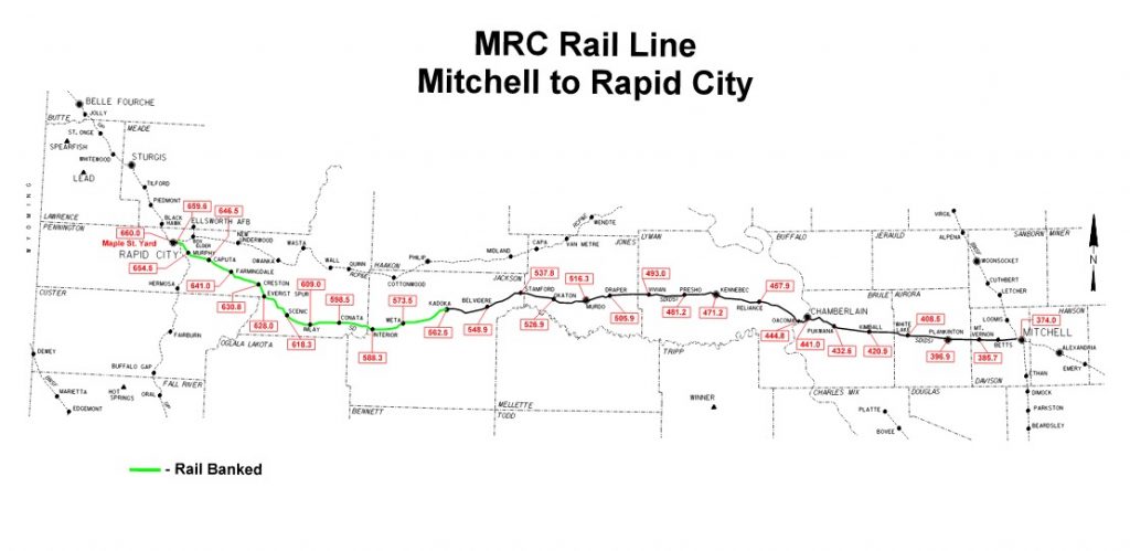 MRC Rail Line, Mitchell to Rapid City