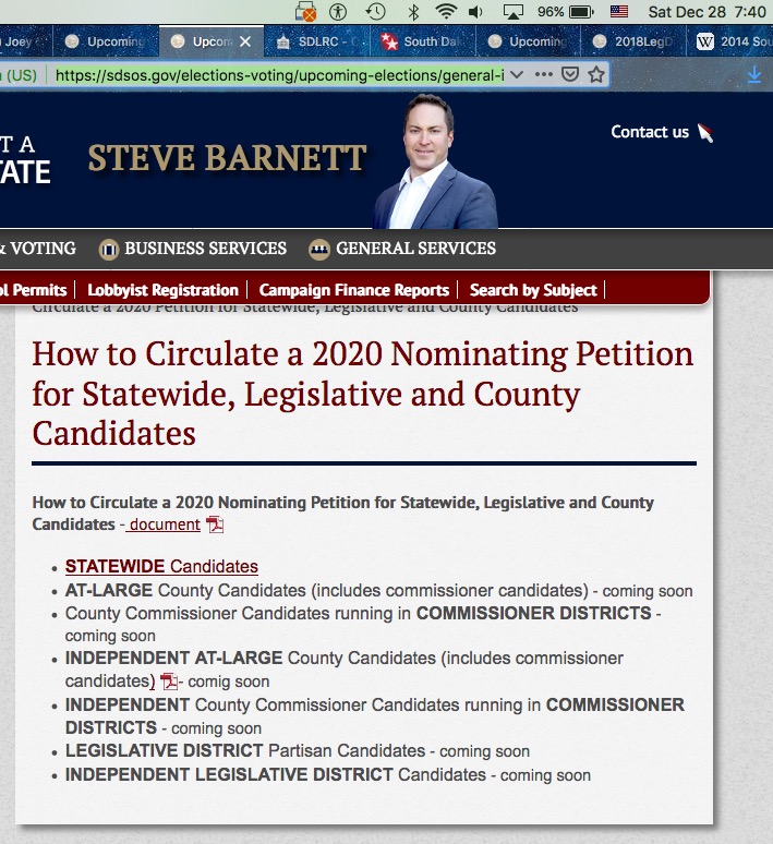 December 28, and still no petition signature requirements for Legislative and most county candidates