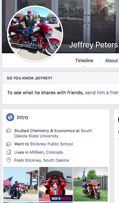 Jeffrey Peters, Milliken, Colorado, Facebook, 2020.02.23