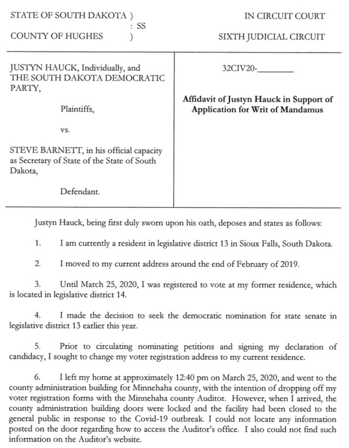Hauck Affidavit 1