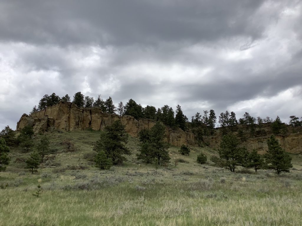 Cliffs and cloud in the Custer National Forest