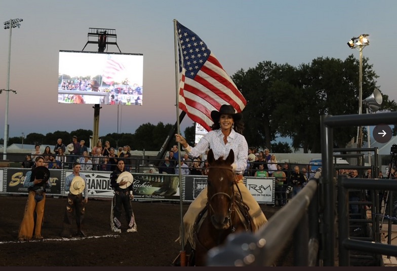 Gov. Kristi Noem, South Dakota State Fair "Bull Bash", Twitter pic, posted 2020.09.04