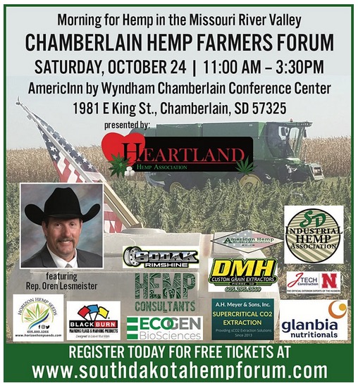 South Dakota Hemp Forum, Chamberlain, October 24, 2020; screen cap from EventBrite, 2020.10.19.