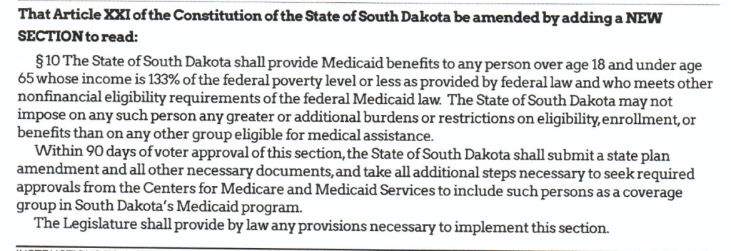 Dakotans for Health, initiated amendment, initiative petition, approved by Secretary of State Steve Barnett 2020.11.02.
