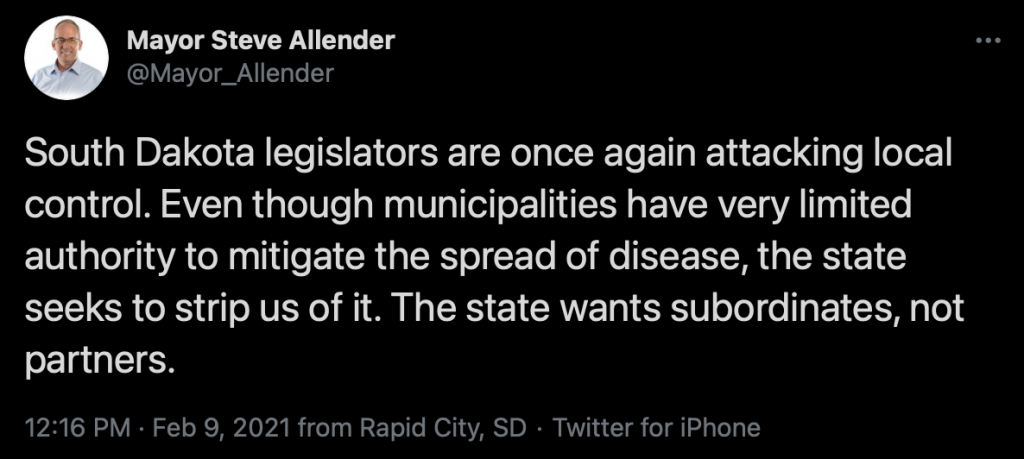 Mayor Steve Allender, tweet, 2021.02.09.