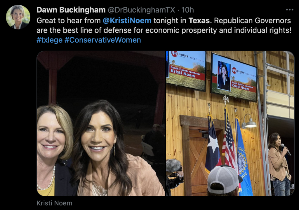 Texas State Senator Dr. Dawn Buckingham, tweet, 2021.02.26.
