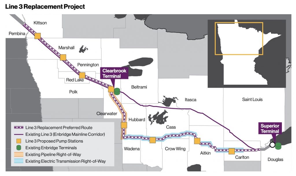 Minnesota portion of Line 3 project, Line 3 Replacement Project Summary, Enbridge, retrieved 2021.03.28.