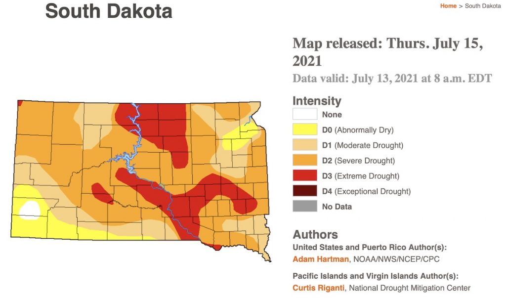 UNL Drought Monitor SD 20210713