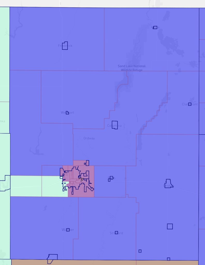 South Dakota Legislature, Sparrow map, Brown County, retrieved from DavesRedistricing.org 2021.11.10.