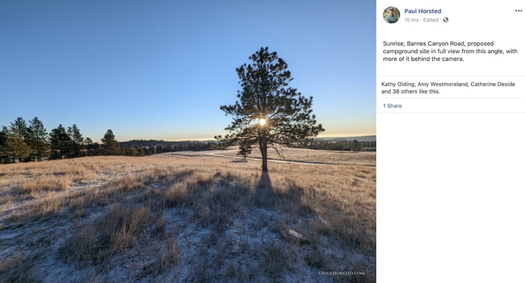 Paul Horsted, photos from Barnes Canyon, Custer State Park, FB, 2022.01.20; reposted by South Dakota Wildlife Federation.