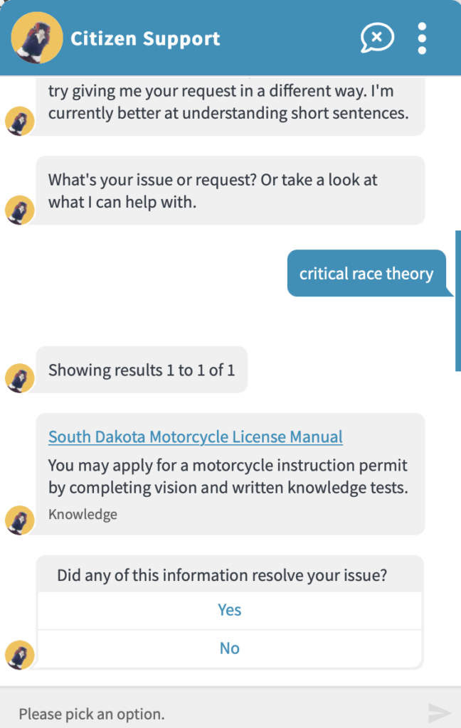Hey, Fez: does South Dakota require me to wear a helmet when studying critical race theory?
