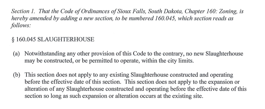 Smart Growth Sioux Falls, Robert Peterson, chair, language of proposed initiated ordinance, filed with Sioux Falls City Clerk 2022.04.25.