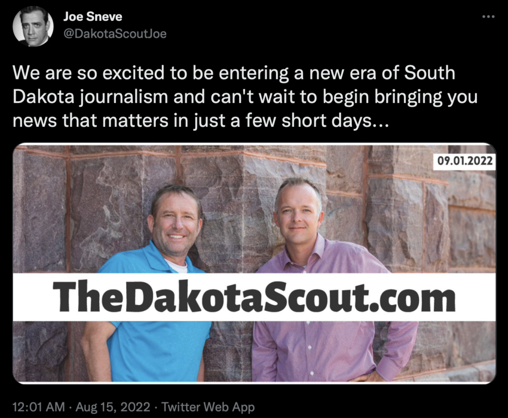 Joe Sneve, tweet, 2022.08.15.
