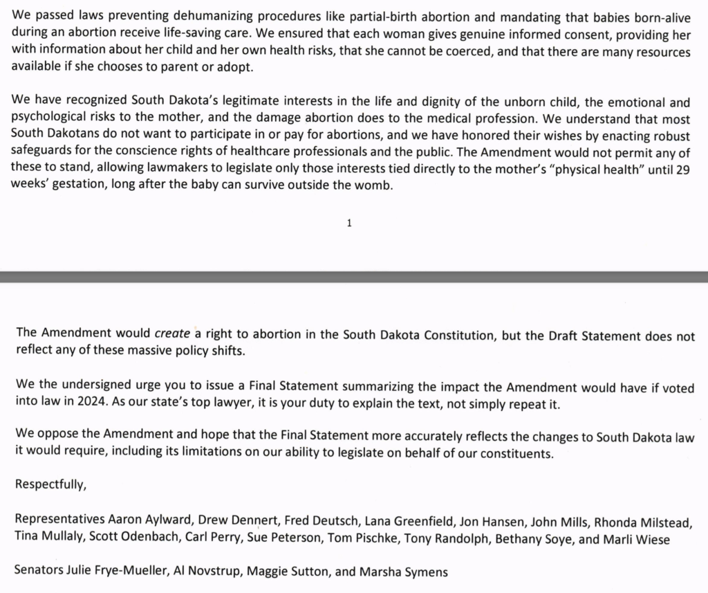 Rep. Bethany Soye et al., email to Attorney General Mark Vargo, 2022.08.15.