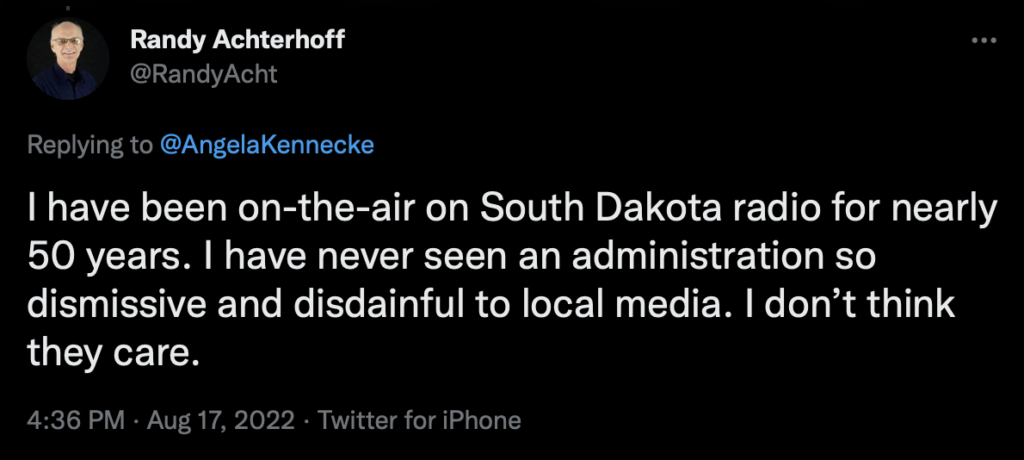 Randy Achterhoff, tweet response to Angela Kennecke, 2022.08.17.