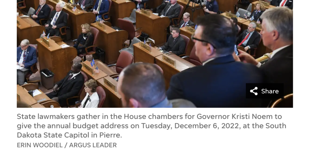 Erin Woodiel, photo from the South Dakota Capitol House gallery, Sioux Falls Argus Leader, 2022.12.06.