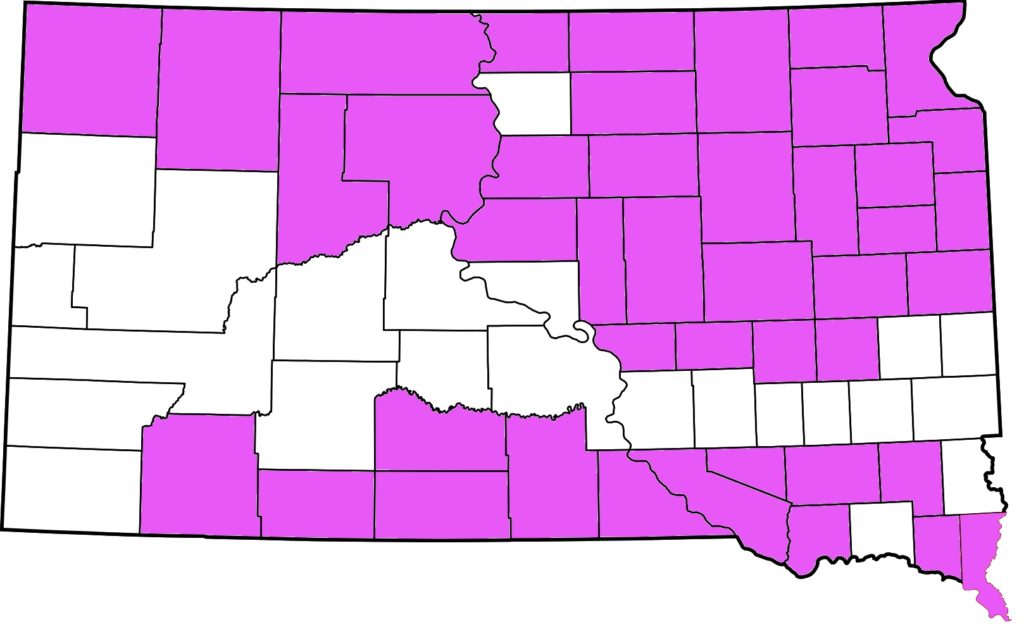 Counties affected by 2023 SB 157.