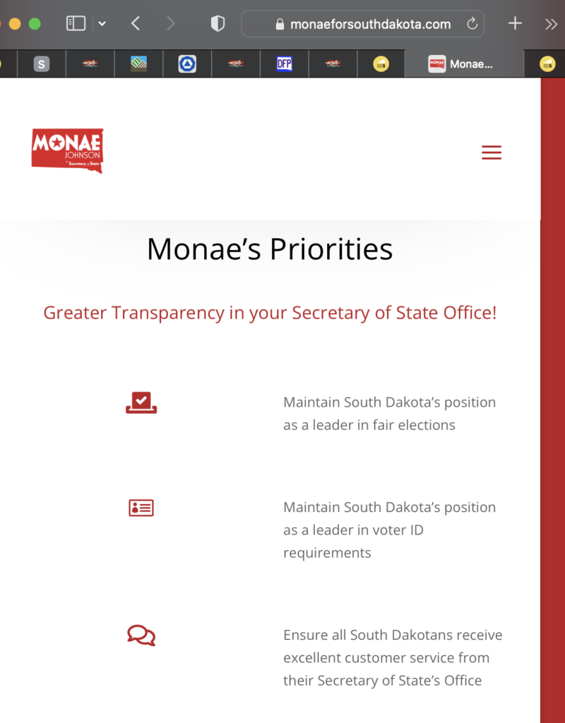 Monae Johnson, campaign website, screen cap 2023.04.08.