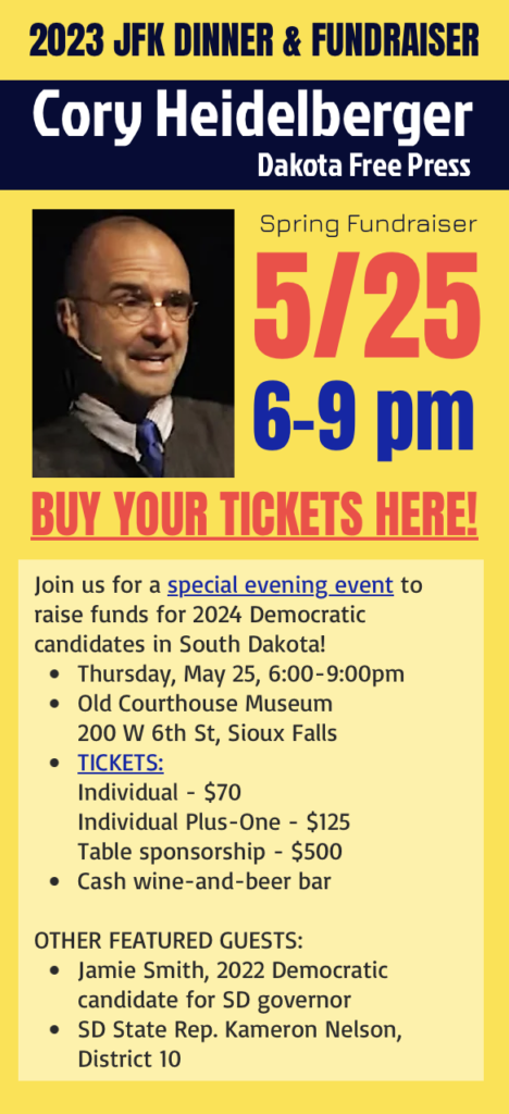 Minnehaha Democratic Forum, JFK Fundraising Dinner 2023.