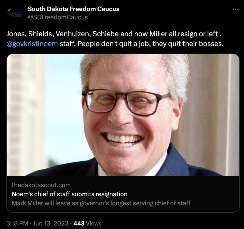 South Dakota Freedom Caucus, tweet, 2023.06.13.