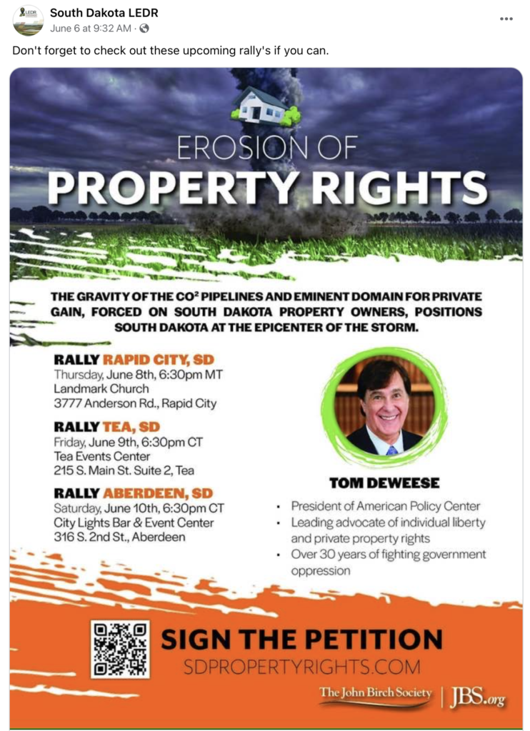 Landowners for Eminent Domain Reform, poster, FB 2023.06.06.