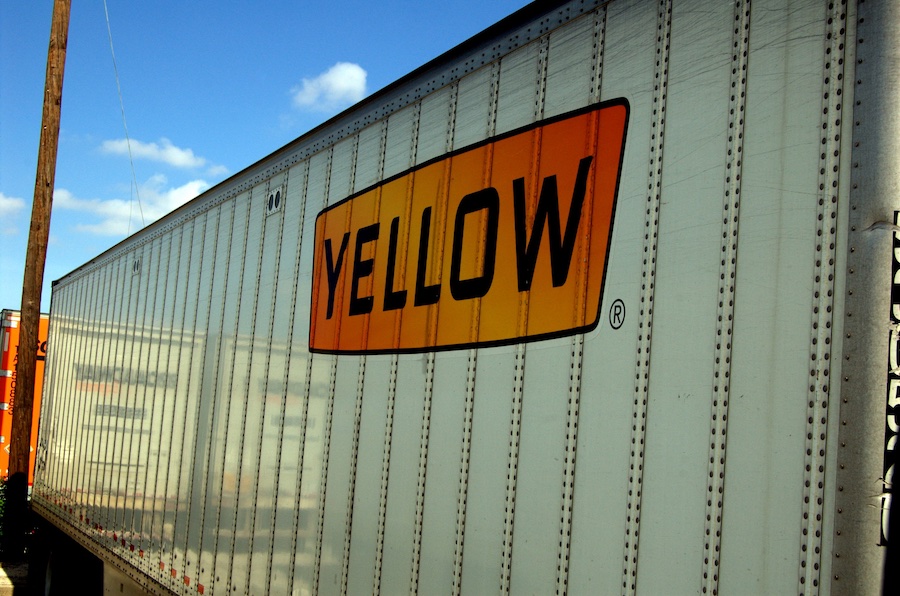 Yellow truck.
