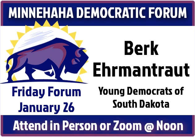 Enjoy smart speakers and good conversation with fellow Democrats every Friday noon in Sioux Falls!