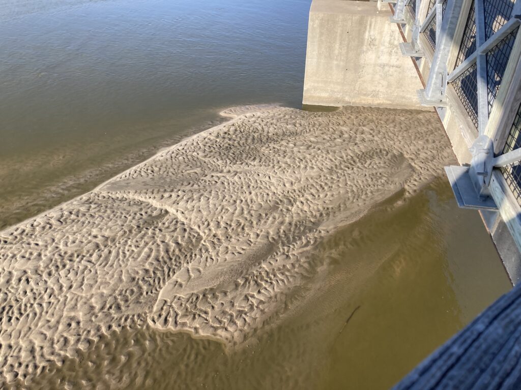 Platte sandbar under the bridge
