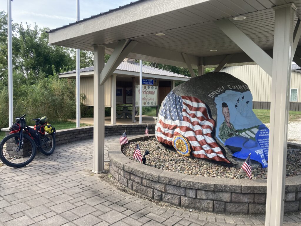 The Freedom Rock in Earling, where I finally got off the pavement and turned onto the good gravel of Hazel Avenue and Hazel Road.