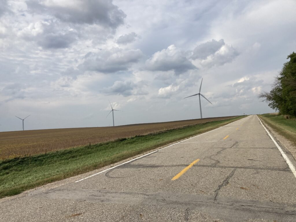 Cory Avenue leads to wind farms.