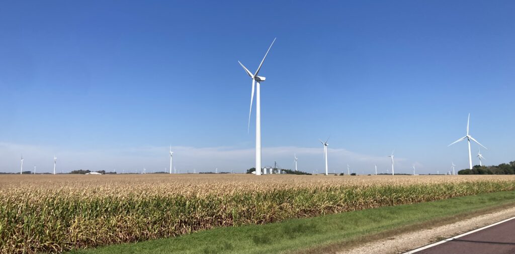 Minnesota is the future, and the future is now. Wind power everywhere… not to mention the wind helping me trek north and east.