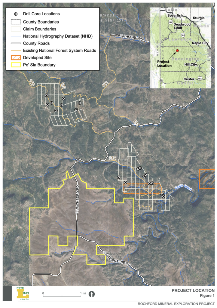Pete Lien and Sons, Rochford Mineral Exploration Project Location Overview and Project Boundary Clarification Map, retrieved from U.S. Forest Service 2026.05.09.