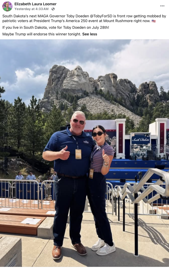 Elizabeth Laura Loomer, FB post, 2026.07.04.