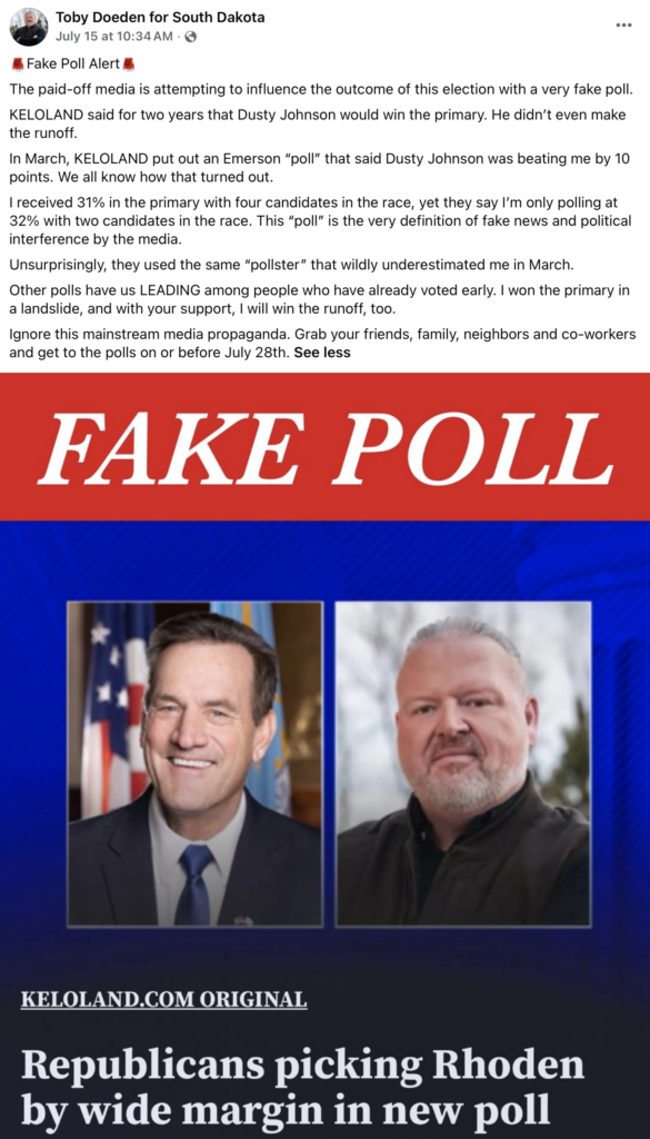 Toby Doeden for South Dakota, FB, 2026.07.15.